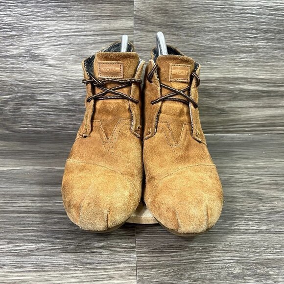 Toms Brown Suede Lace Up‎ Wedge Booties Women's Shoes Size 11 - Picture 2 of 9